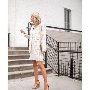 Ann Taylor windowpane blazer skirt set 8